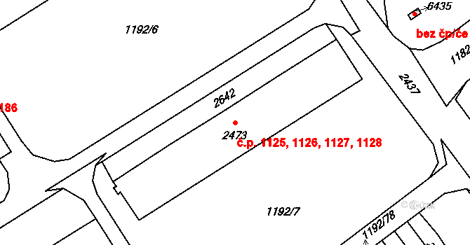Beroun-Město 1125,1126,1127,1128, Beroun na parcele st. 2473 v KÚ Beroun, Katastrální mapa