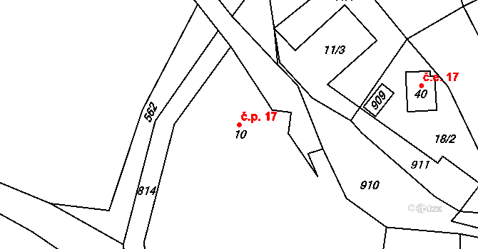 Kejšovice 17, Krsy na parcele st. 10 v KÚ Kejšovice, Katastrální mapa