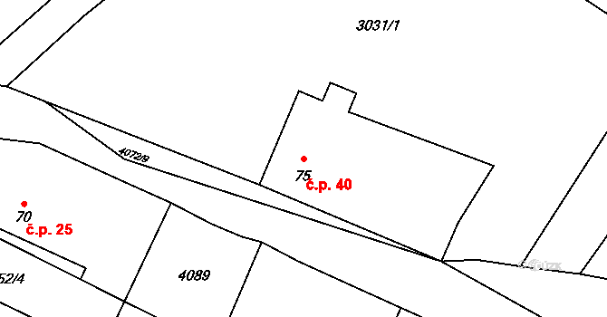 Holašovice 40, Jankov na parcele st. 75 v KÚ Holašovice, Katastrální mapa