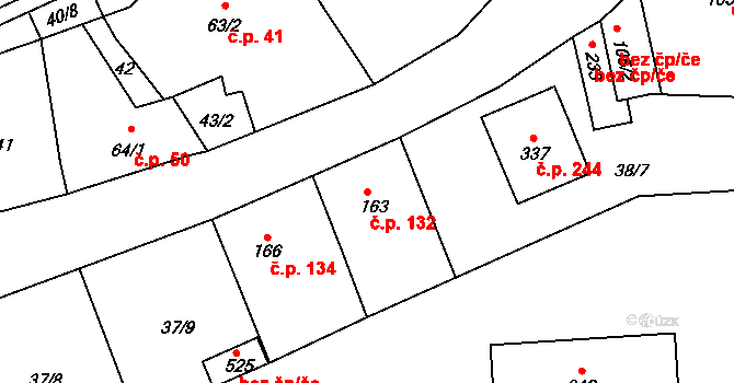 Luby 132, Klatovy na parcele st. 163 v KÚ Luby, Katastrální mapa