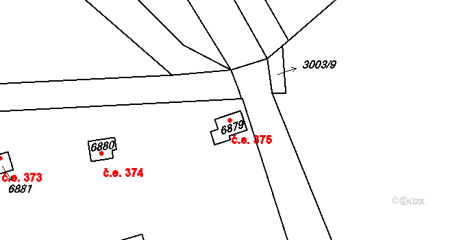 Cheb 375 na parcele st. 6879 v KÚ Cheb, Katastrální mapa