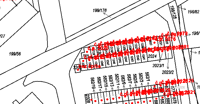 Sezimovo Ústí 2098 na parcele st. 2130 v KÚ Sezimovo Ústí, Katastrální mapa