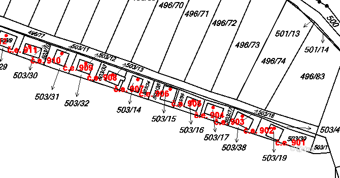 Mikulovice 905, Klášterec nad Ohří na parcele st. 503/15 v KÚ Mikulovice u Vernéřova, Katastrální mapa