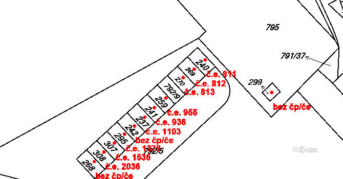 Znojmo 814 na parcele st. 792/9 v KÚ Znojmo-Hradiště, Katastrální mapa