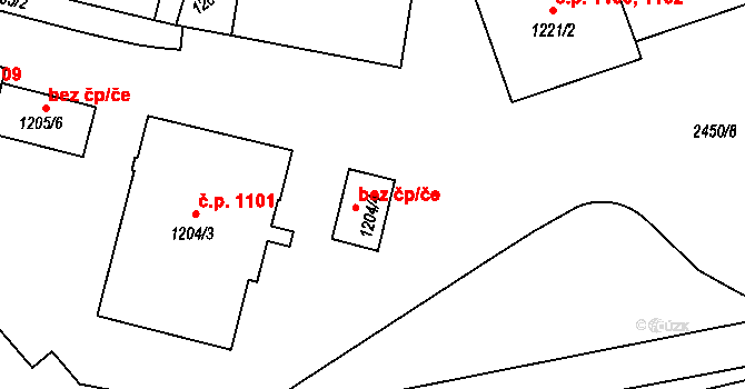 Praha 41283295 na parcele st. 1204/4 v KÚ Hostivař, Katastrální mapa