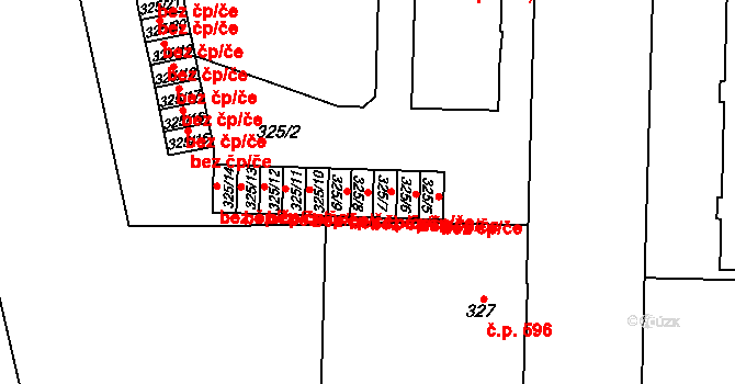 Hronov 41555295 na parcele st. 325/8 v KÚ Hronov, Katastrální mapa