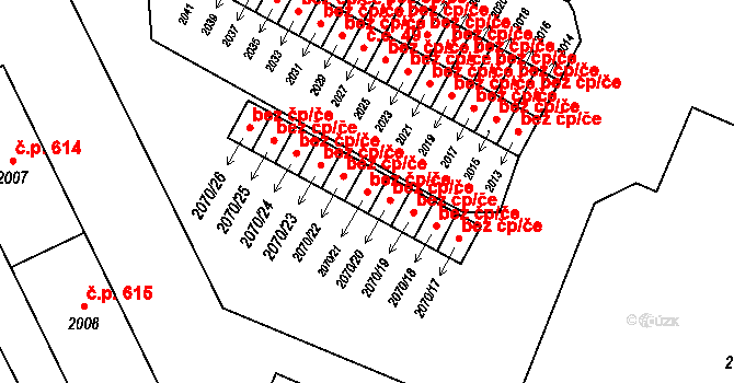 Krnov 41688295 na parcele st. 2070/21 v KÚ Krnov-Horní Předměstí, Katastrální mapa