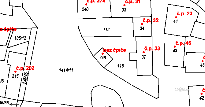 Lhenice 41833295 na parcele st. 248 v KÚ Lhenice, Katastrální mapa