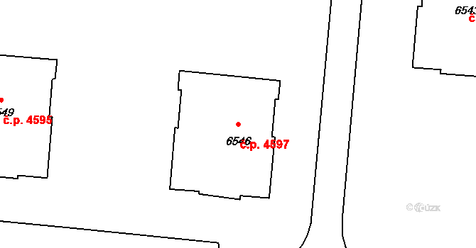Zlín 4597 na parcele st. 6546 v KÚ Zlín, Katastrální mapa
