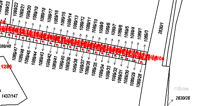 Dobříš 42226295 na parcele st. 1089/34 v KÚ Dobříš, Katastrální mapa