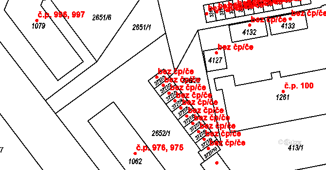 Humpolec 45258295 na parcele st. 3727/2 v KÚ Humpolec, Katastrální mapa