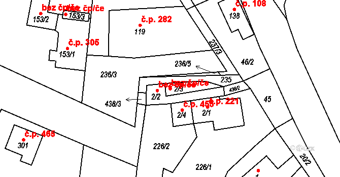 Tuchoměřice 45733295 na parcele st. 2/3 v KÚ Kněžívka, Katastrální mapa