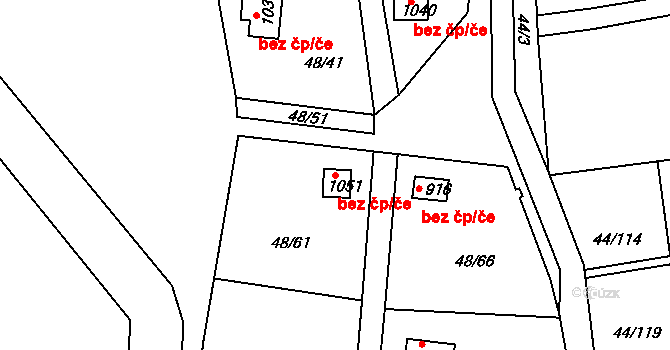 Strakonice 47162295 na parcele st. 1051 v KÚ Nové Strakonice, Katastrální mapa