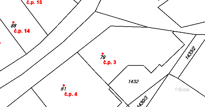 Čepinec 3, Žinkovy na parcele st. 79 v KÚ Žinkovy, Katastrální mapa