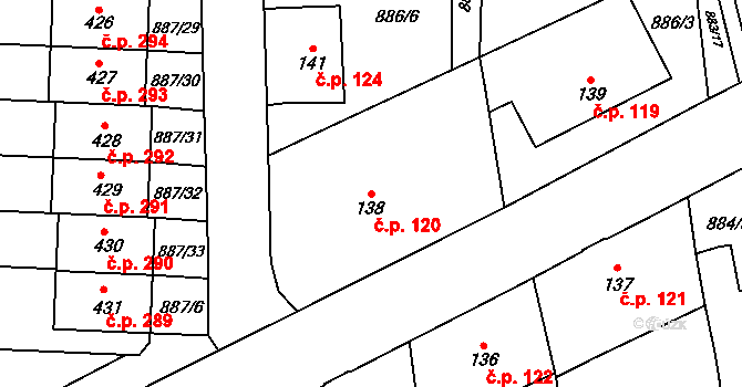 Velká Ves 120, Broumov na parcele st. 138 v KÚ Velká Ves u Broumova, Katastrální mapa