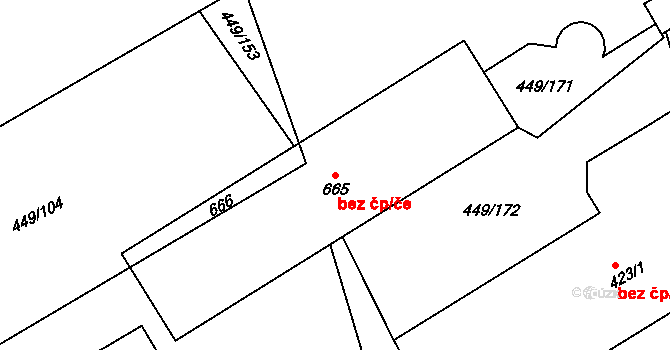 Merklín 80285295 na parcele st. 665 v KÚ Merklín u Přeštic, Katastrální mapa