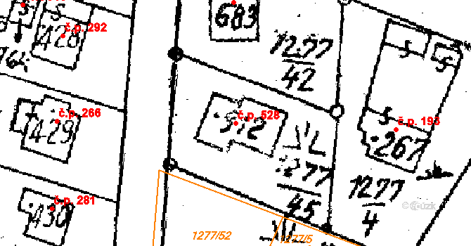 Lukov 528 na parcele st. 912 v KÚ Lukov u Zlína, Katastrální mapa