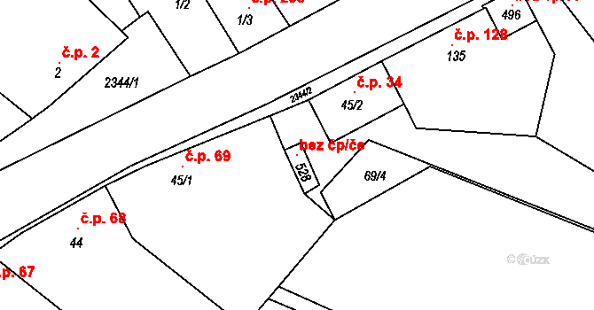 Drnovice 104535296 na parcele st. 528 v KÚ Drnovice, Katastrální mapa