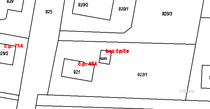 Paskov 107440296 na parcele st. 922/2 v KÚ Paskov, Katastrální mapa