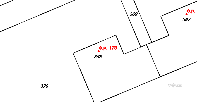 Dolní Líštná 179, Třinec na parcele st. 368 v KÚ Dolní Líštná, Katastrální mapa