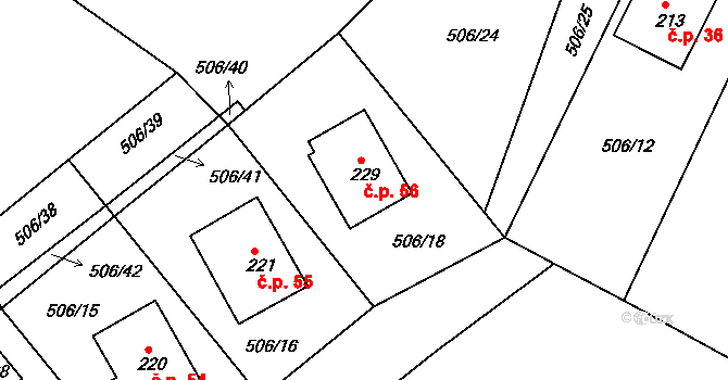 Kobyly 56 na parcele st. 229 v KÚ Kobyly, Katastrální mapa