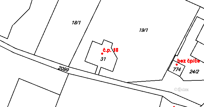 Kateřina 18, Dolní Podluží na parcele st. 31 v KÚ Dolní Podluží, Katastrální mapa