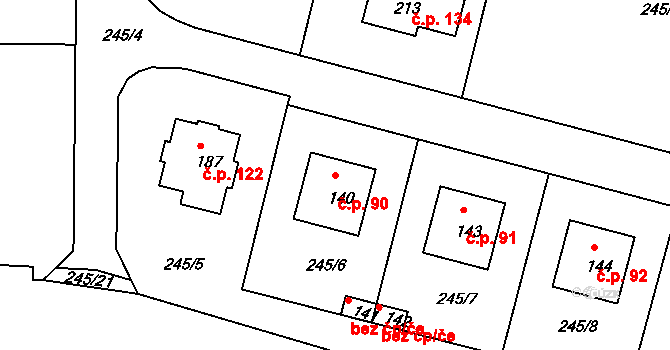 Žizníkov 90, Česká Lípa na parcele st. 140 v KÚ Žizníkov, Katastrální mapa