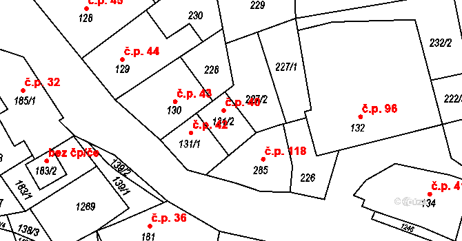 Svratka 3684296 na parcele st. 131/2 v KÚ Svratka, Katastrální mapa