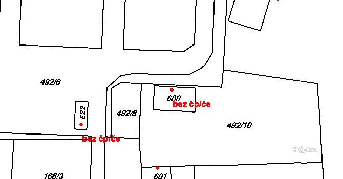 Česká Třebová 39406296 na parcele st. 600 v KÚ Parník, Katastrální mapa