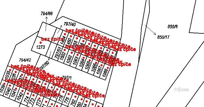 Lišov 40545296 na parcele st. 1060 v KÚ Lišov, Katastrální mapa