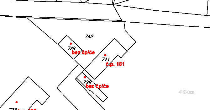 Bělá 181 na parcele st. 741 v KÚ Bělá ve Slezsku, Katastrální mapa