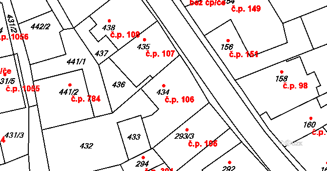 Kylešovice 106, Opava na parcele st. 434 v KÚ Kylešovice, Katastrální mapa