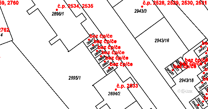 Teplice 45116296 na parcele st. 2895/8 v KÚ Teplice, Katastrální mapa