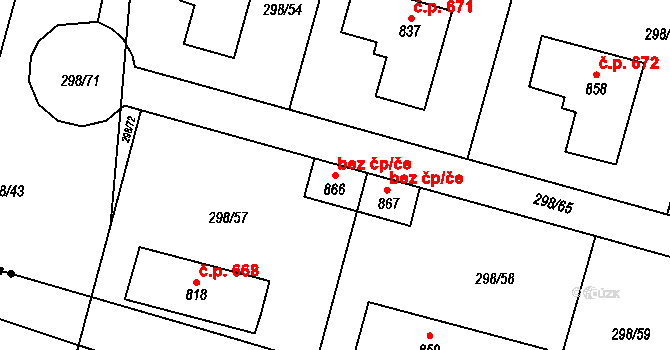 Horoměřice 46974296 na parcele st. 866 v KÚ Horoměřice, Katastrální mapa