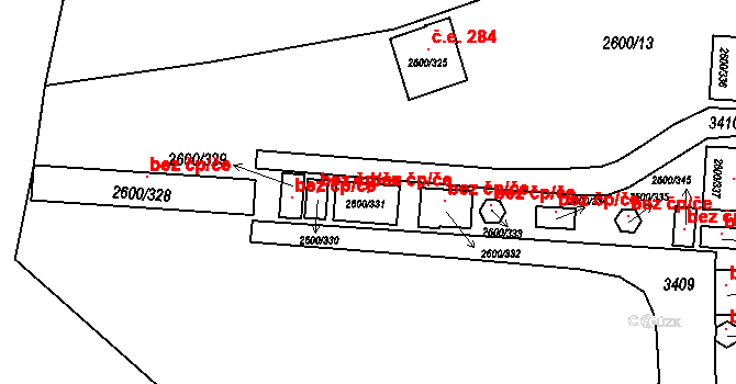 Doksy 50184296 na parcele st. 2600/331 v KÚ Doksy u Máchova jezera, Katastrální mapa