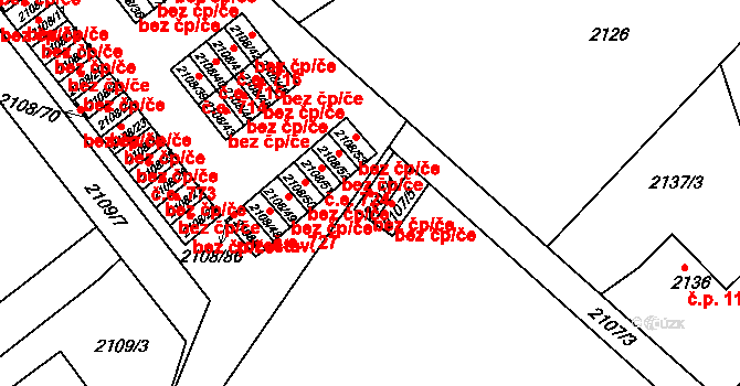 Teplice 91466296 na parcele st. 2107/4 v KÚ Teplice-Trnovany, Katastrální mapa