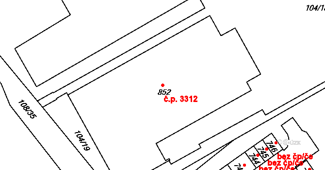 Šumperk 3312 na parcele st. 852 v KÚ Dolní Temenice, Katastrální mapa