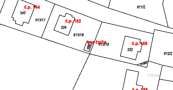 Čachovice 96535296 na parcele st. 686 v KÚ Čachovice, Katastrální mapa