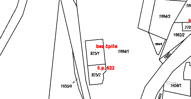 Petrovice 102692297 na parcele st. 925/1 v KÚ Petrovice u Chabařovic, Katastrální mapa