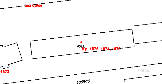 Hranice I-Město 1874,1875,1876, Hranice na parcele st. 4022 v KÚ Hranice, Katastrální mapa