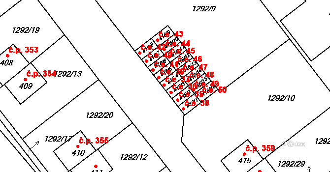 Velký Beranov 36 na parcele st. 416/3 v KÚ Velký Beranov, Katastrální mapa