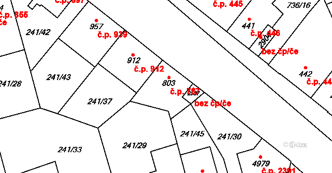 Blansko 787 na parcele st. 803 v KÚ Blansko, Katastrální mapa