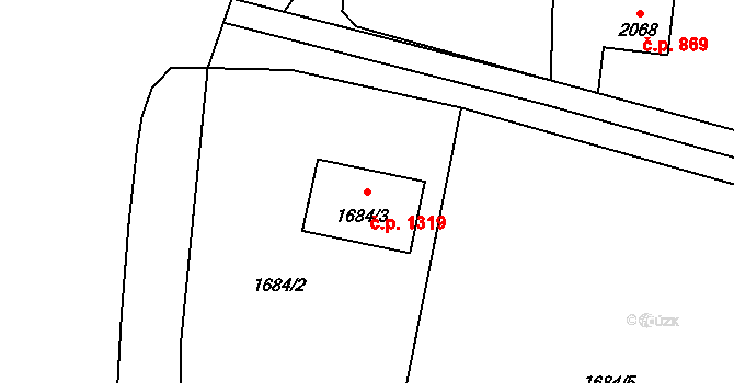 Lutyně 1319, Orlová na parcele st. 1684/3 v KÚ Horní Lutyně, Katastrální mapa