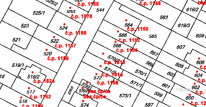 Černá Pole 1813, Brno na parcele st. 570/2 v KÚ Černá Pole, Katastrální mapa