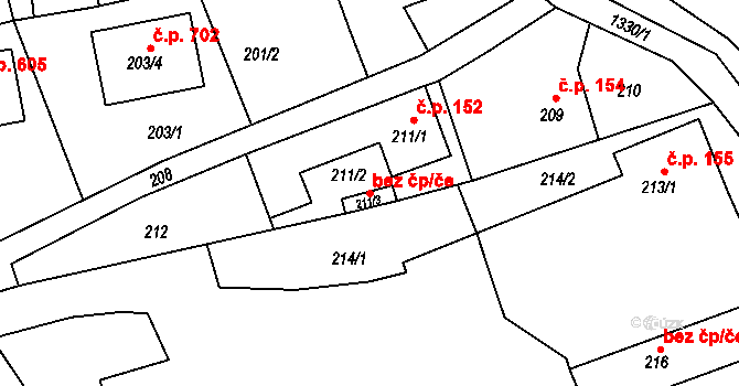 Bolatice 38066297 na parcele st. 211/3 v KÚ Bolatice, Katastrální mapa
