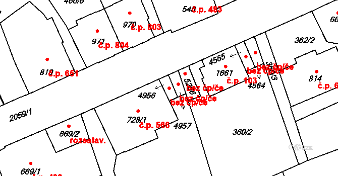 Šumperk 39009297 na parcele st. 4956 v KÚ Šumperk, Katastrální mapa