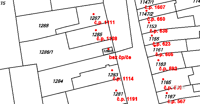 Šlapanice 39843297 na parcele st. 1286/2 v KÚ Šlapanice u Brna, Katastrální mapa