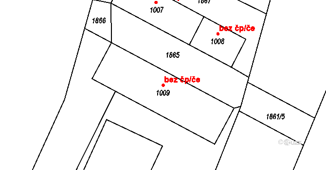 Hrádek 40976297 na parcele st. 1009 v KÚ Hrádek u Znojma, Katastrální mapa