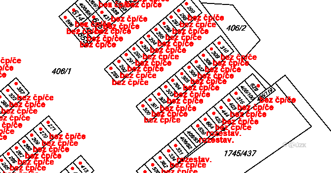 Třebíč 43319297 na parcele st. 303 v KÚ Týn u Třebíče, Katastrální mapa