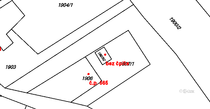 Karviná 43956297 na parcele st. 1907/2 v KÚ Louky nad Olší, Katastrální mapa